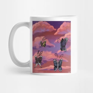 Butterflies in Pink Sunset Mug